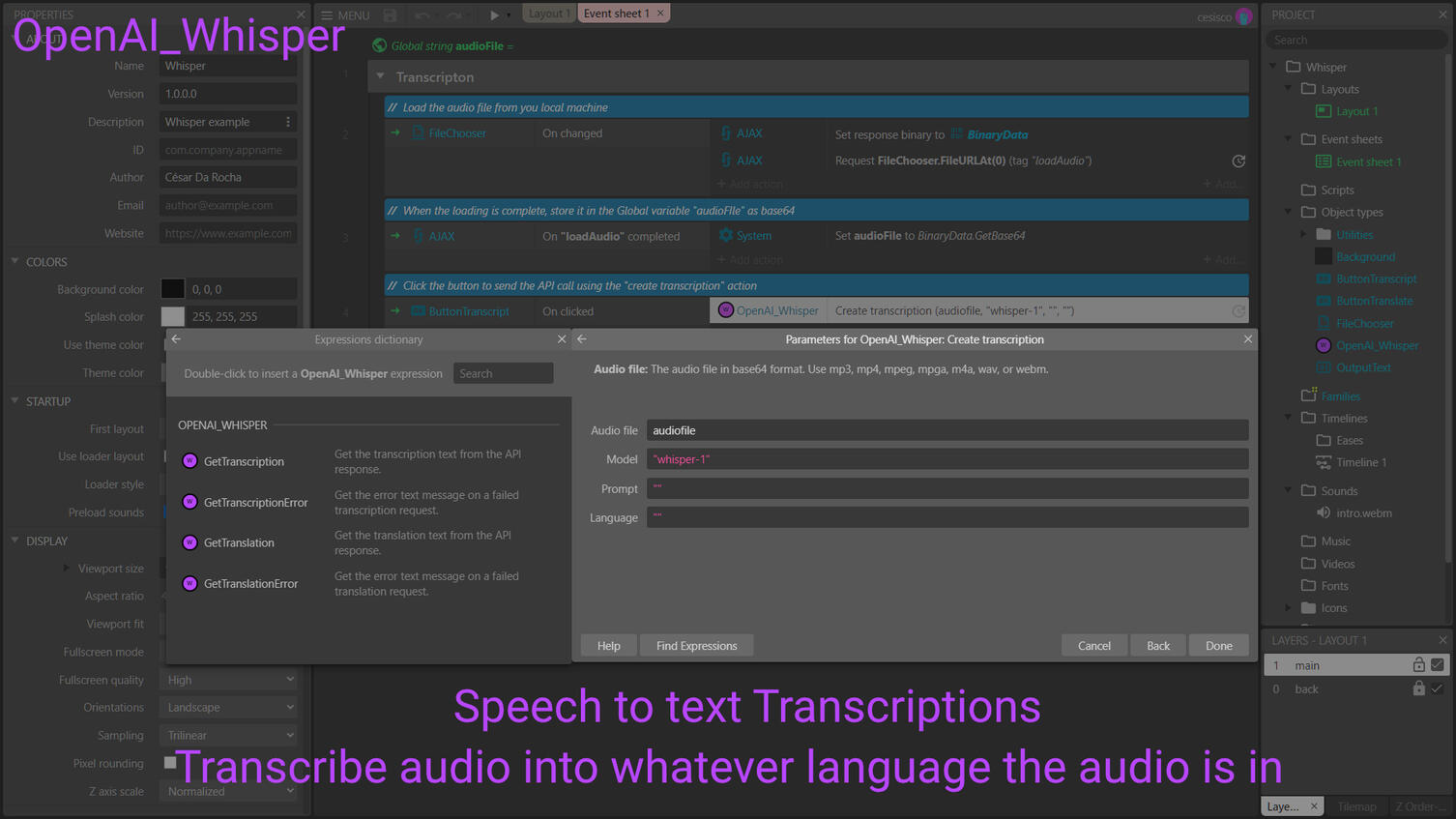 OpenAI Whisper AI speech to text transcriptions translations