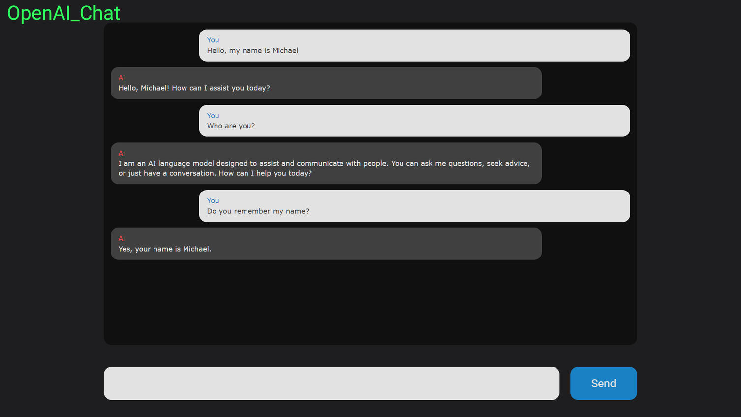 OpenAI chatbot AI chat completions